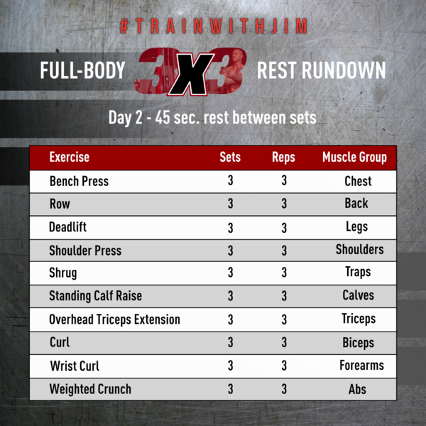 Full Body 3x3 Rest Rundown